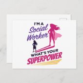 Ik ben een maatschappelijk werker wat je Superpowe Briefkaart (Voorkant / Achterkant)