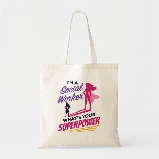 Ik ben een maatschappelijk werker wat je Superpowe Tote Bag (Voorkant)