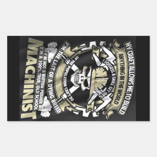 Ik ben een Machinist Rechthoekige Sticker (Voorkant)