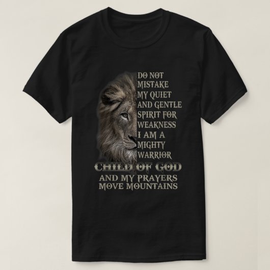 Ik ben een machtig kind van God Lion Christus Jes T-shirt (Design voorkant)