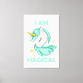 Ik ben een magische schitterende blauwe eenhoorn canvas afdruk (Voorkant)