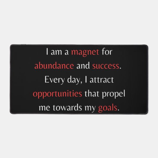 Ik ben een magneet voor overvloed en succes bureaumat (Voorkant)