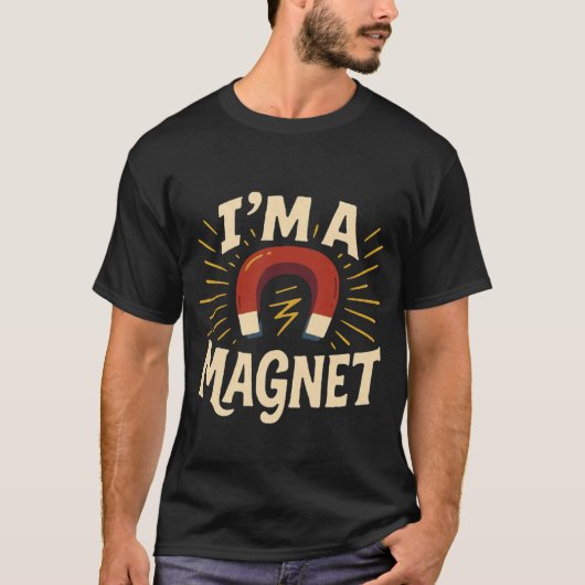 Ik ben een Magnet Hoodie – Grappige Retro Grafisch T-shirt (Voorkant)