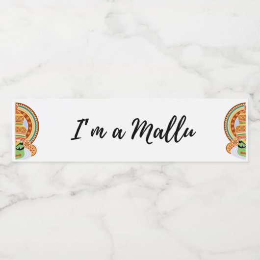 Ik ben een mallu premium gelaatsmasker klassieke r waterfles etiket (Enkel label)