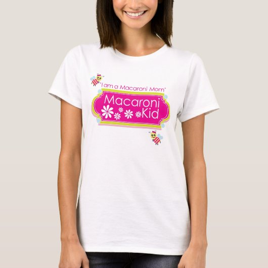 "Ik ben een mam Macaroni" met lange mouwen T-shirt (Voorkant)