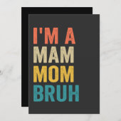 Ik ben een Mam Mom Bruh Funny Moederdag Retro Kaart (Voorkant / Achterkant)