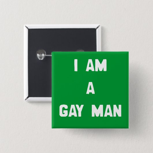 Ik ben een MAN Vierkante Button 5,1 Cm (Voorkant /achterkant)