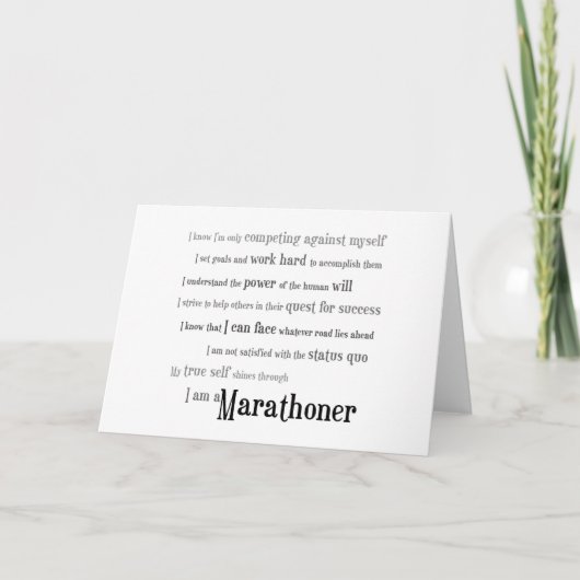 Ik ben een marathoner kaart (Voorkant)