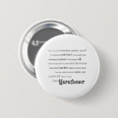 Ik ben een marathoner ronde button 5,7 cm (Voorkant /achterkant)