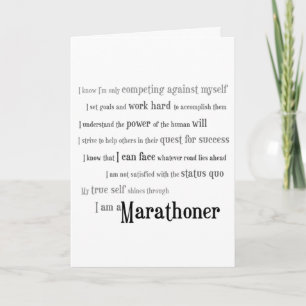 Ik ben een marathonloper, veel succes kaart