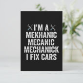 Ik ben een Mechanisch Mekanic I Fix Cars Funny Rep Bedankkaart (Staand voorkant)