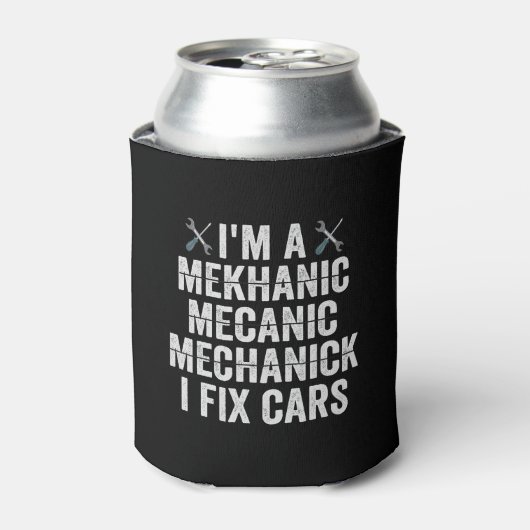 Ik ben een Mechanisch Mekanic I Fix Cars Funny Rep Blikjeskoeler (Blikje Voorkant)
