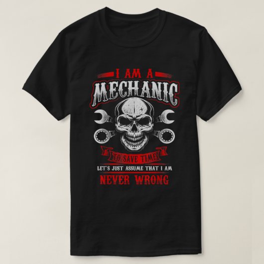 Ik ben een Mechanische Funny Grease Monkey T-shirt (Design voorkant)