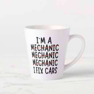Ik ben een mechanisme bij het fixeren van auto's,  latte mok