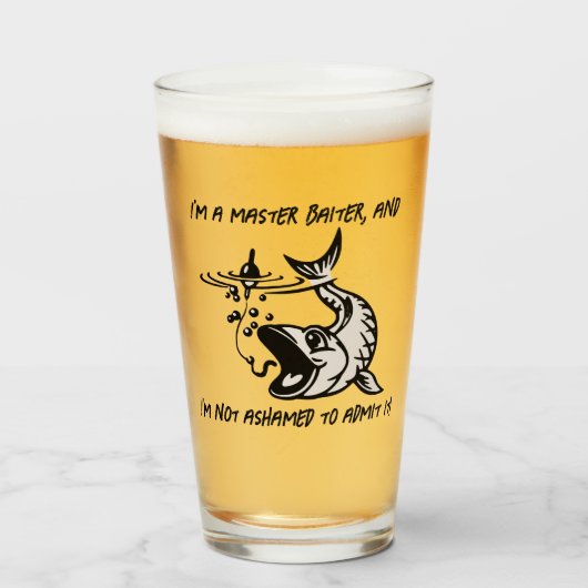 Ik ben een meester-baiter... - Vist Beer Glas (Voorkant gevuld)