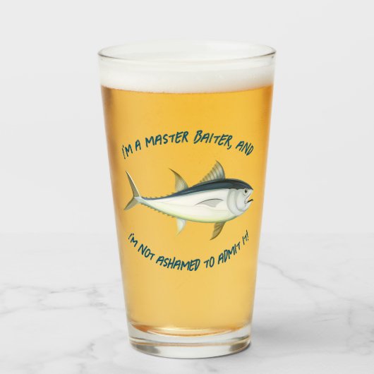 Ik ben een meester-baiter... - Vist Beer Glas (Voorkant gevuld)