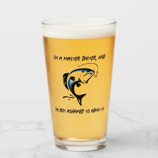 Ik ben een meester-baiter... - Vist Beer Glas (Voorkant gevuld)