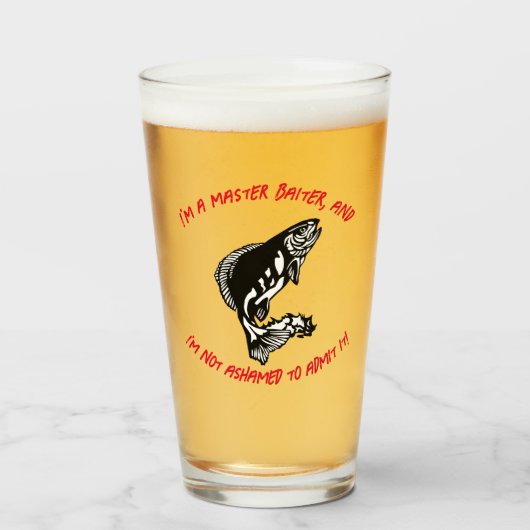 Ik ben een meester-baiter... - Vist Beer Glas (Voorkant gevuld)