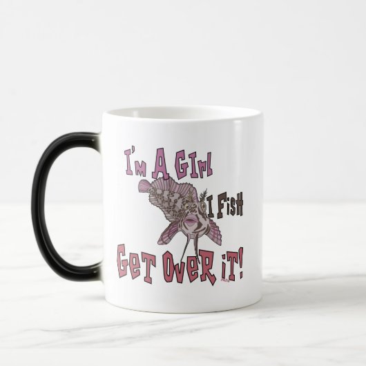 Ik ben een meisje dat ik er overheen krijg magische mok (Links)