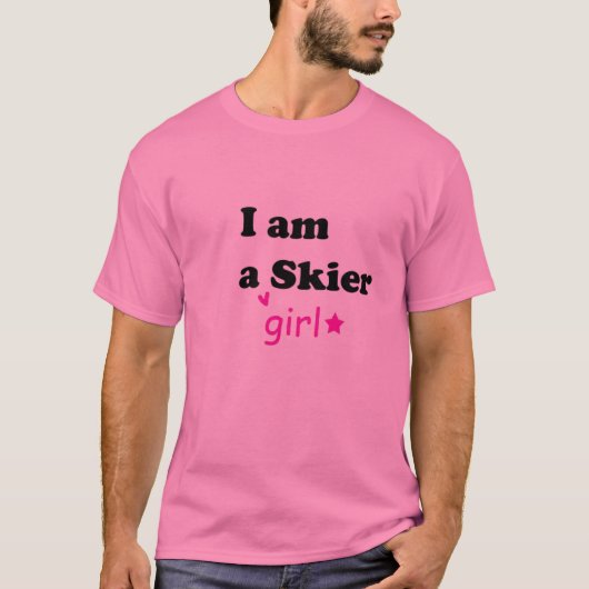 ik ben een meisje skier t-shirt (Voorkant)