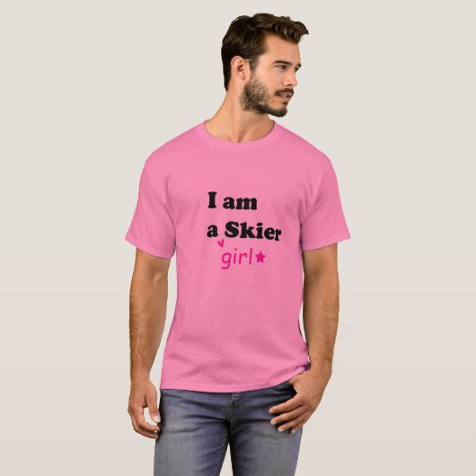 ik ben een meisje skier t-shirt (Voorkant volledig)