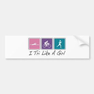 Ik ben een meisje (Triatlete) Bumpersticker