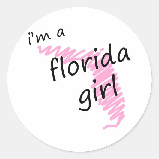Ik ben een meisje uit Florida Ronde Sticker (Voorkant)