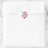 Ik ben een meisje uit New Jersey Ronde Sticker (Tas)