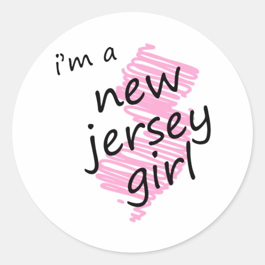 Ik ben een meisje uit New Jersey Ronde Sticker (Voorkant)