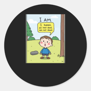 Ik ben een mens ronde sticker