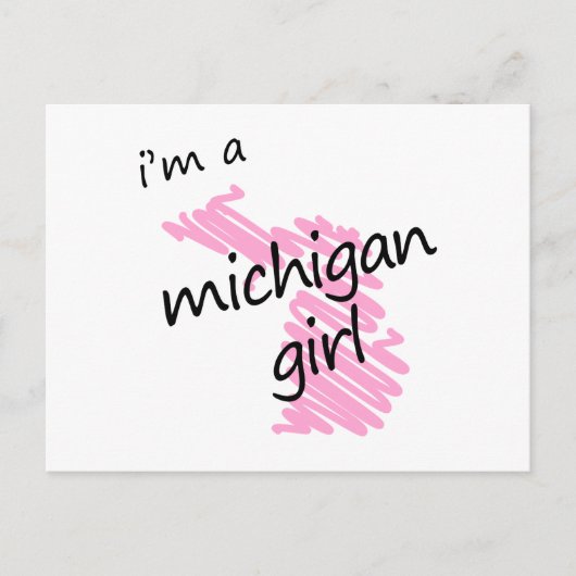 Ik ben een Michigan Girl Briefkaart (Voorkant)