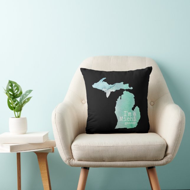 Ik ben een Michigander Michigan Silhouette Kussen (Stoel)