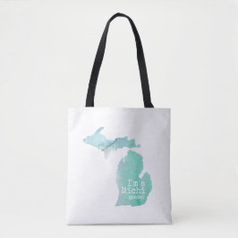 Ik ben een Michigander-Waterverf vol Silhouette Tote Bag