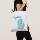 Ik ben een Michigander-Waterverf vol Silhouette Tote Bag (Dichtbij)