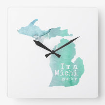 Ik ben een Michigander-Waterverf vol Silhouette