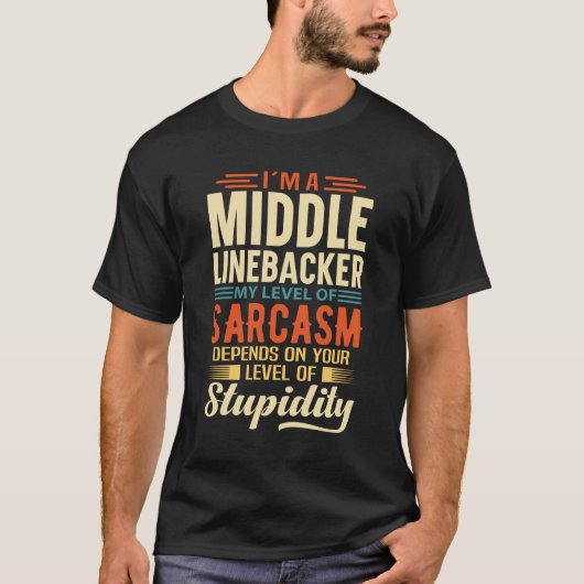 Ik ben een Midden Linebacker T-shirt (Voorkant)