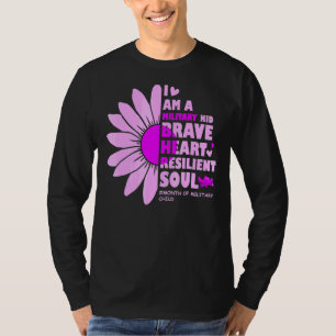 Ik ben een militair Kind, zonnescherm Paars op maa T-shirt
