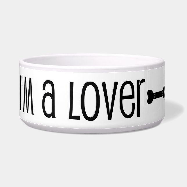 "Ik ben een minnaar, geen bitter" Pet Bowl Voerbakje (Links)