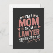 Ik ben een moeder en een advocaat, niets maakt me  uitnodiging briefkaart (Voorkant / Achterkant)