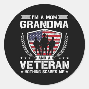 Ik Ben Een Moeder Oma En Een Veteraan Niets Escape Ronde Sticker