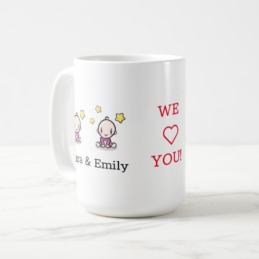 Ik ben een moeder van tweeling Mok, nieuwe mam cad Koffiemok (Voorkant links)