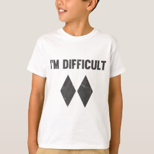 Ik ben een moeilijk dubbelzwart diamant Ski Snowbo T-shirt