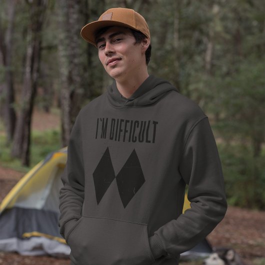 Ik ben een moeilijke Ski Winter Fun Double Black D Hoodie