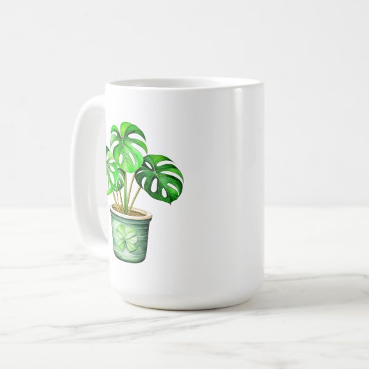 Ik ben een Monstera zonder mijn koffie | Funny Pla Koffiemok (Voorkant links)