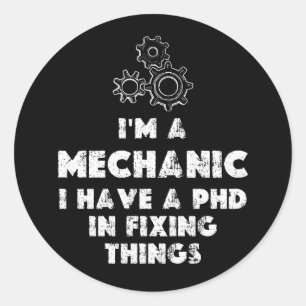 Ik ben een monteur grappig ronde sticker