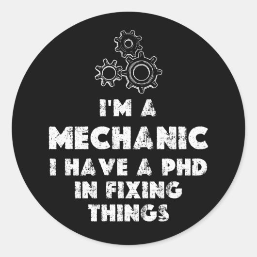 Ik ben een monteur grappig ronde sticker (Voorkant)