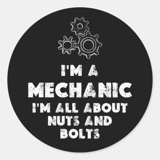 Ik ben een monteur grappig ronde sticker (Voorkant)