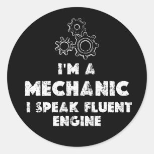 Ik ben een monteur grappig ronde sticker