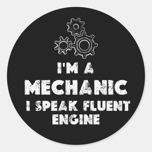 Ik ben een monteur grappig ronde sticker (Voorkant)