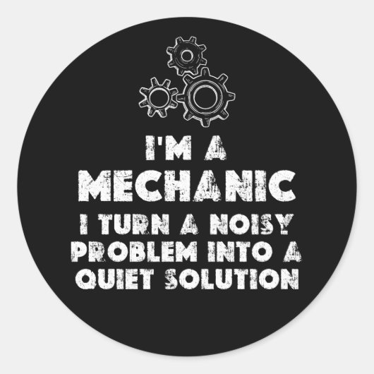 Ik ben een monteur grappig ronde sticker (Voorkant)